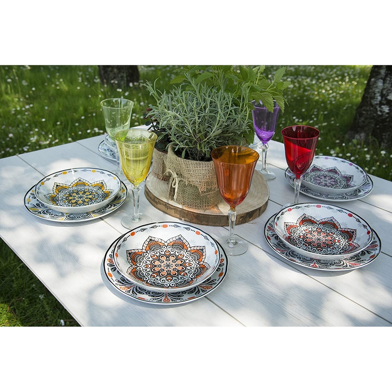 Acquista online Servizio piatti porcellana decorata ROMA 18 pezzi cod.62494 Excelsa